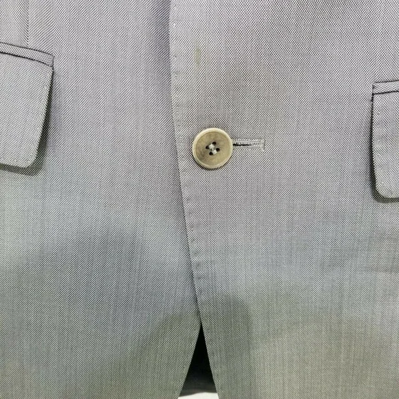 Zara Man Mens 38 Silver Gray Silk and Wool Blazer Sport Coat Suit Jacket - Picture 5 of 12